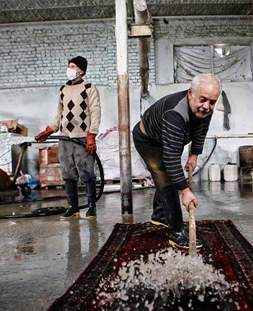 شستشوی سنتی قالی در قالیشویی کردان 