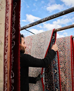 خشک کردن قالی در قالیشویی کردان 